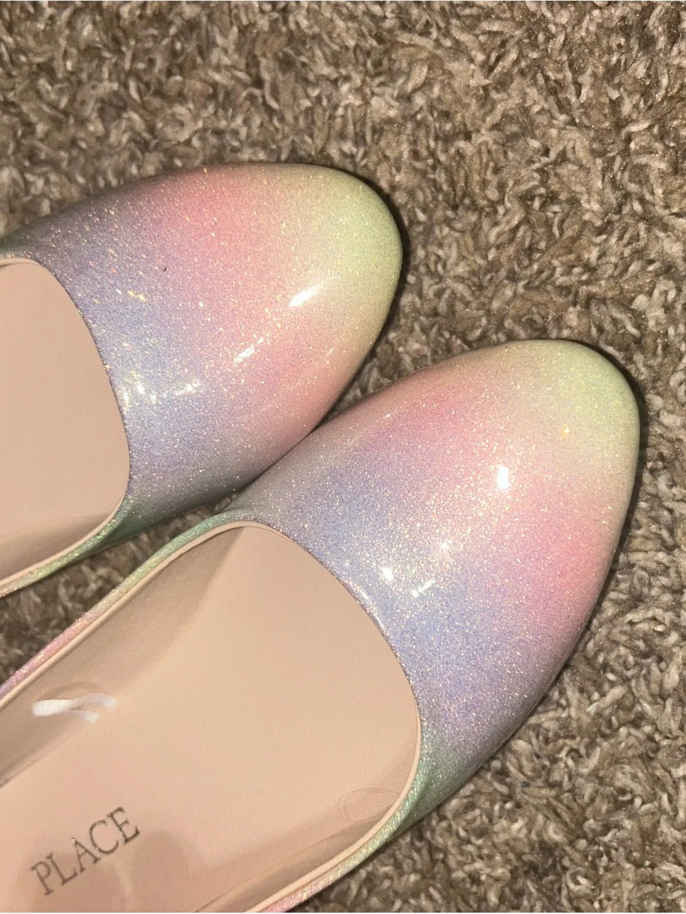 Girls' Glitter Pastel Ombre Ballet Flats size 1
